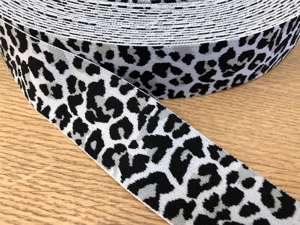 Blød elastik - velegnet til undertøj, 4 cm - leopard